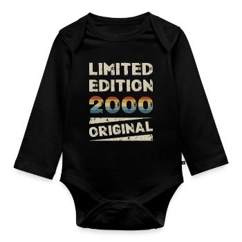 Limited Edition Birthday Party Vintage 2000 - Organic Longsleeve Baby Bodysuit - black - Front