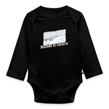 Nature is calling Winter - Baby Bio-Langarm-Body - Schwarz - Vorne