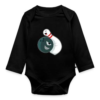 Bowling Bowlingkugel Pin - Baby Bio-Langarm-Body - Schwarz - Vorne