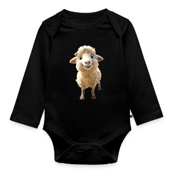 Mouton Agneau Tondre Mouton Berger Mouton Mignon Mouton Mouton - Body Bébé bio manches longues - noir - Devant