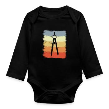 Architekten Zirkel - Baby Bio-Langarm-Body - Schwarz - Vorne