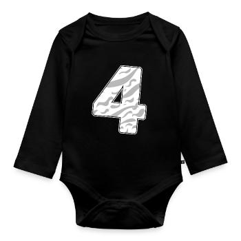 4 - Quatre - Body Bébé bio manches longues - noir - Devant