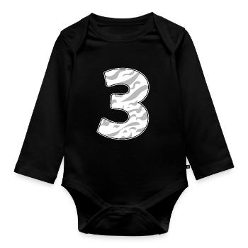 3 - Body Bébé bio manches longues - noir - Devant