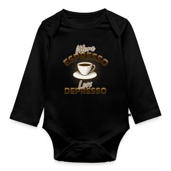 More Espresso - Baby Bio-Langarm-Body - Schwarz - Vorne