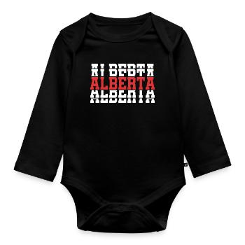 T-shirt Alberta T-shirt idée cadeau texte empilé - Body Bébé bio manches longues - noir - Devant