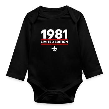 1981 Limited Edition - Baby Bio-Langarm-Body - Schwarz - Vorne