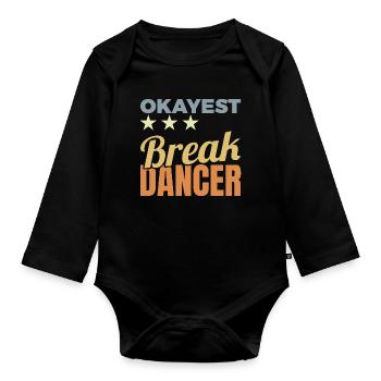 Average Breakdancer - Organic Longsleeve Baby Bodysuit - black - Front