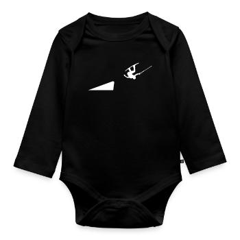 Sports nautiques Cascade Wakesurf Wakeboard Planche de surf - Body Bébé bio manches longues - noir - Devant