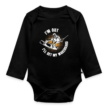 Kitesurfer Statement Wakeboard Surf Stunt - Body Bébé bio manches longues - noir - Devant