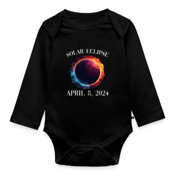 Sonnenfinsternis 8. April 2024 - Baby Bio-Langarm-Body - Schwarz - Vorne