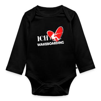 Wakeboard Statement Heart Stunt Kitesurfer Surf - Body Bébé bio manches longues - noir - Devant
