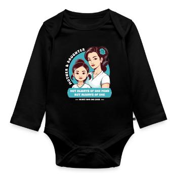Mother and daughter - Organic Longsleeve Baby Bodysuit - black - Front