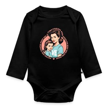 Mutter und Tochter - Baby Bio-Langarm-Body - Schwarz - Vorne