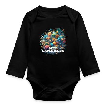 Deep Experience Coral Fish Gift - Organic Longsleeve Baby Bodysuit - black - Front