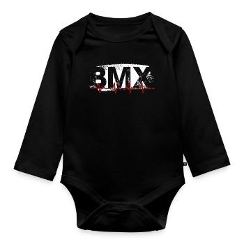 BMX Pulse Graffiti - Organic Longsleeve Baby Bodysuit - black - Front