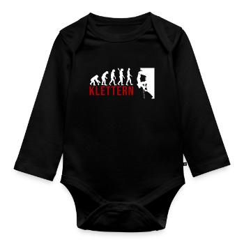 Ecolution Klettern - Baby Bio-Langarm-Body - Schwarz - Vorne