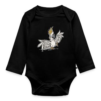 Parrot, Pet, Tropical, Bird, Animal, Zoo Animals - Organic Longsleeve Baby Bodysuit - black - Front