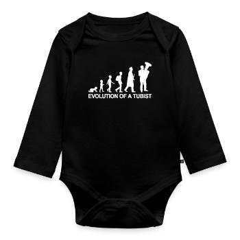 Entwicklung vom Kind zum Tubisten - Baby Bio-Langarm-Body - Schwarz - Vorne