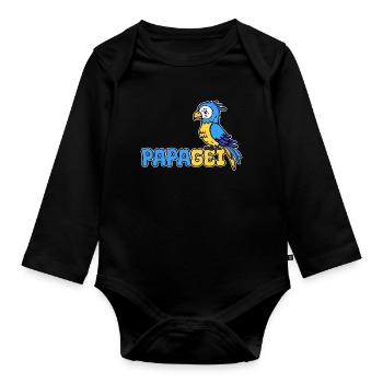 Parrot Saying Animal Lover Pet Bird Zoo - Organic Longsleeve Baby Bodysuit - black - Front