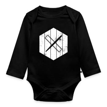 Zeichnen mit Stift und Lineal - Baby Bio-Langarm-Body - Schwarz - Vorne