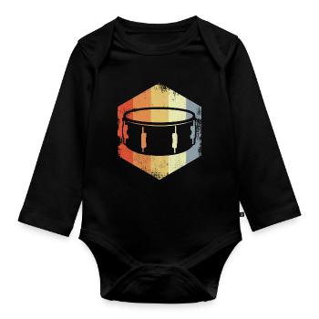 Caisse claire Vintage - Body Bébé bio manches longues - noir - Devant