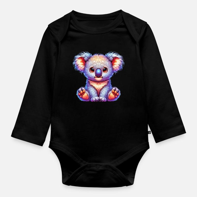 Koala - Body Bébé bio manches longues - noir