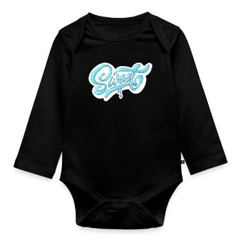 Cold Sweet Script Design - Organic Longsleeve Baby Bodysuit - black - Front