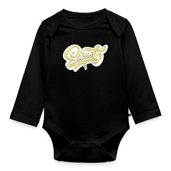 Conception de typographie Sweet Script - Body Bébé bio manches longues - noir - Devant
