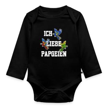 Parrot Bird Lover Animal Birds Statement - Organic Longsleeve Baby Bodysuit - black - Front