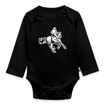 Cavalier - Body Bébé bio manches longues - noir - Devant
