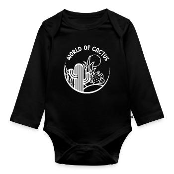 Kaktus Pflanzen Natur Landschaft Wüste Sonne Logo - Baby Bio-Langarm-Body - Schwarz - Vorne