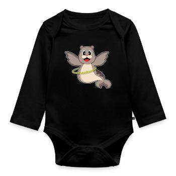 Seal Fitness Hoop Workout Gymnastics - Organic Longsleeve Baby Bodysuit - black - Front