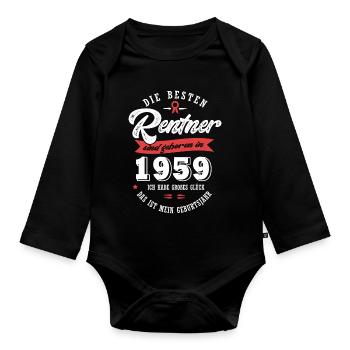 1959 Geburtstag Rentner geboren 1959 - Baby Bio-Langarm-Body - Schwarz - Vorne