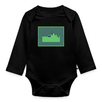 Berlin Skyline - Baby Bio-Langarm-Body - Schwarz - Vorne