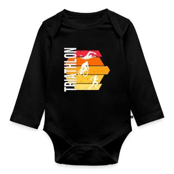 Triathlon - Baby Bio-Langarm-Body - Schwarz - Vorne