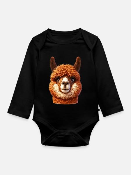 Alpaka - Baby Bio-Langarm-Body - Schwarz