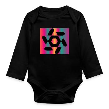 DESIGN. ART. GEEK. VINTAGE. GRAPHIC. MANGA. ASIA - Organic Longsleeve Baby Bodysuit - black - Front