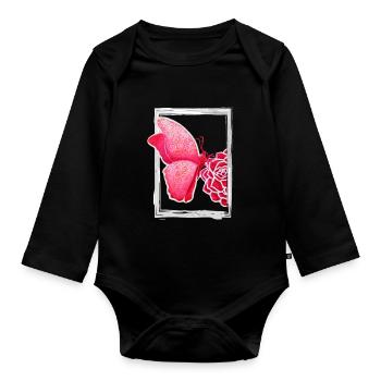 Rosenschmetterling - Sonja Ariel von Staden - Baby Bio-Langarm-Body - Schwarz - Vorne