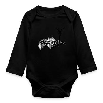 Parkour Ninja - noir-blanc - Body Bébé bio manches longues - noir - Devant