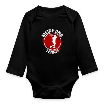 Mein DNA - Tennis - Baby Bio-Langarm-Body - Schwarz - Vorne