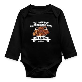 Lumberjack Statement Bois Forêt Boisée Hache - Body Bébé bio manches longues - noir - Devant