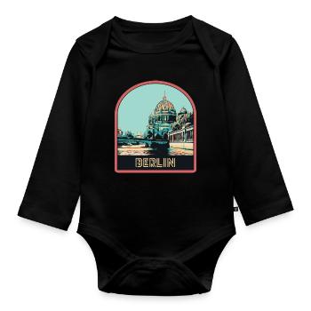 Illustration Historic Center of Berlin - Organic Longsleeve Baby Bodysuit - black - Front
