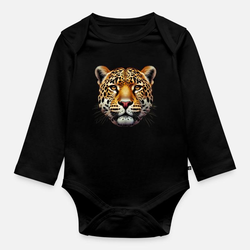 Léopard - Body Bébé bio manches longues - noir