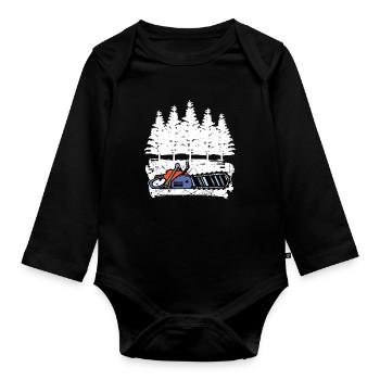 Forêt, Bois, Sciure de bois, Arbre, Forêt, Foresterie, Foresterie - Body Bébé bio manches longues - noir - Devant