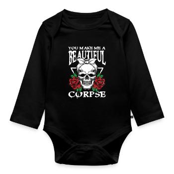 You Make Me A Beautiful Goth Gothik für Gothik - Baby Bio-Langarm-Body - Schwarz - Vorne