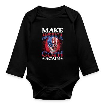 Make America Goth Again für Gothik Fans - Baby Bio-Langarm-Body - Schwarz - Vorne