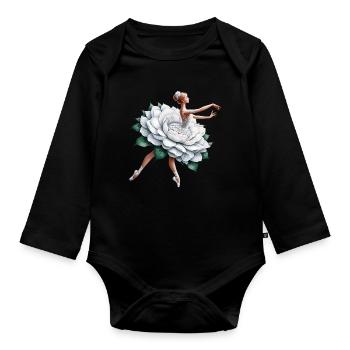 Balletttänzerin mit Tutu - Baby Bio-Langarm-Body - Schwarz - Vorne