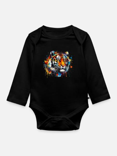 Tiger - Baby Bio-Langarm-Body - Schwarz
