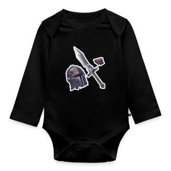 RPG Items Sword Helmet RPG Shirt - Organic Longsleeve Baby Bodysuit - black - Front