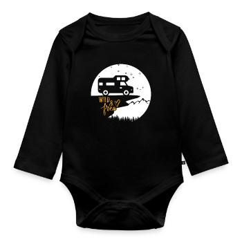 Vanlife et design de style de vie en camping-car - Body Bébé bio manches longues - noir - Devant